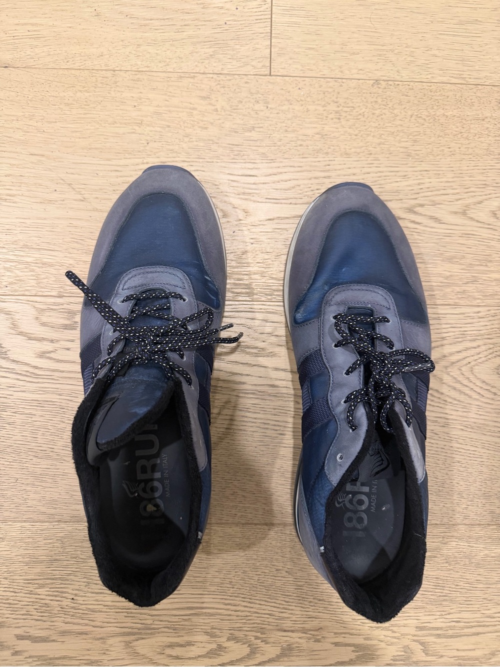Hogan Navy and Gray Men's Lace-Up Sneakers